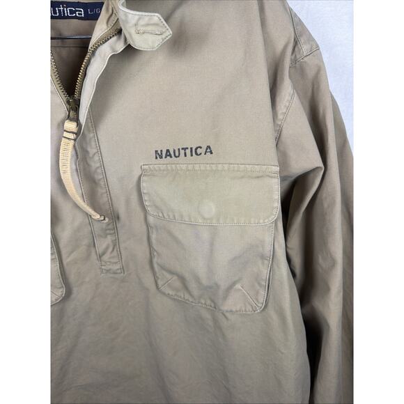 Nautica Shacket Jacket Pullover 1/4 Zip Shirt Big Game Fishing Mens LARGE VTG 90 - Picture 5 of 11